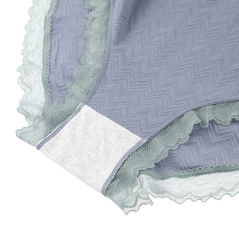 Agnes Orinda Women's Plus Size Lace Trim Cotton Brief Underwear Panties, 3 of 4
