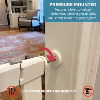 White Adjustable Pressure Mounted Baby and Pet Gate