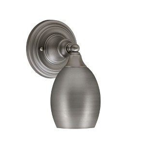 Toltec Lighting Any 1 - Light Sconce in  Brushed Nickel with 5" Brushed Nickel Oval Metal Shade Shade - 1 of 1