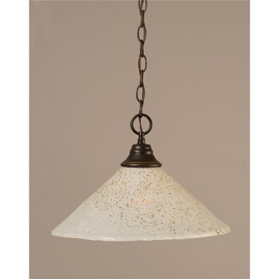 Toltec Lighting Any 1 - Light Pendant in  Dark Granite with 16" Gold Ice Shade