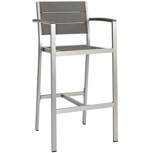 Modway Shore Outdoor Patio Aluminum Bar Stool - 1 of 4