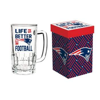 Glass Tankard Cup, with Gift Box, New England Patriots