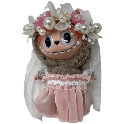 Doll Clothes Superstore Totally Beautiful in Chiffon Frills with Pearl & Flower Headband for 17.5 cm Labubu Dolls