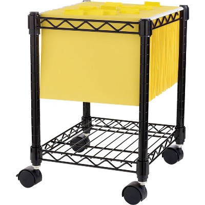 Lorell Compact Filing Cart Mobile Shelf 15-1/2"x14"x19-1/2" BK 62950