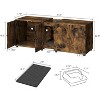 Cat Litter Box Enclosure, 55.1" Double Hidden Litter Cabinet for 2 Cats, Indoor Cat House - 2 of 4