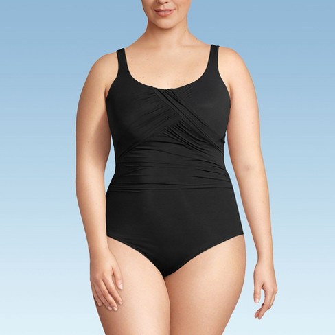 Lands End Women s Plus Size G cup Slender Suit Carmela One Piece Swimsuit 22w Black Target