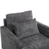 Racxily Tufted Club Armchair - Mid Century Modern Modern Chair,Solid Wood Frame Removable Cushions, for Living Room Office Bedroom,Black - 2 of 4