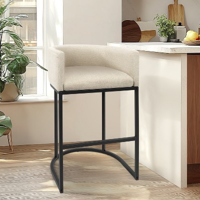 Vatros Upholstered Counter Stool with Metal Frame