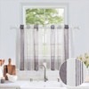 TROPOW 27"x24" Purple Striped Semi-Sheer Kitchen Curtains ¨C 2-Panel Voile Cafe Curtains for Living Room/Kitchen Windows - 2 of 4