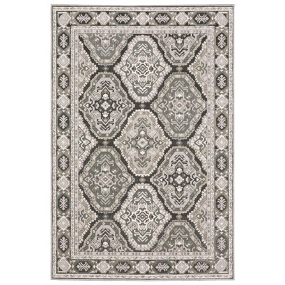 Oriental Weavers Ellington ELL04 Grey/ Ivory Indoor Area Rug - 5'3" x 7'6"