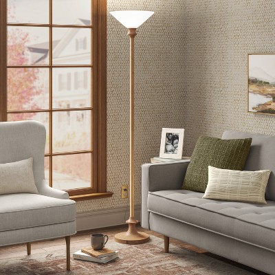 Torchiere Floor Lamp Natural Brown - Threshold™