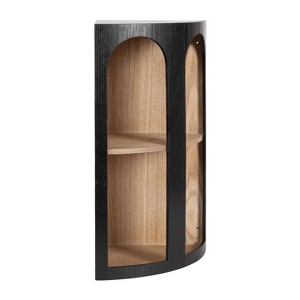 Kate & Laurel All Things Decor 16" Elloree Corner Shelf Natural/Black - 1 of 4