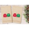 Linum Home Textiles Christmas Sweaters - Embroidered Luxury 100% Turkish Cotton Hand Towels (Set of 2) - 2 of 3