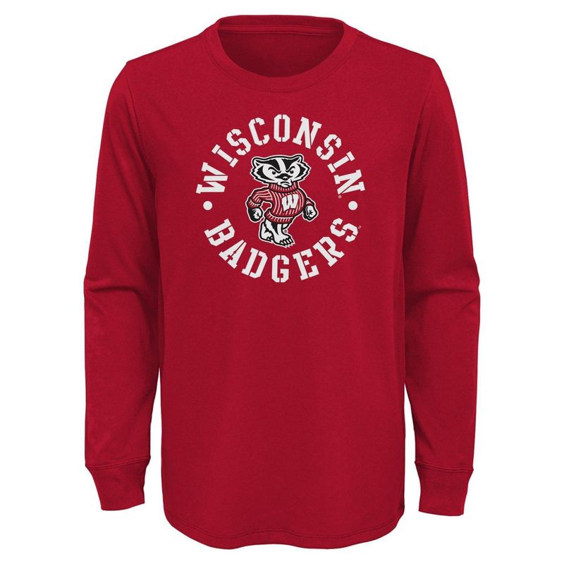 NCAA Wisconsin Badgers Boys&#39; Long Sleeve T-Shirt, 1 of 2