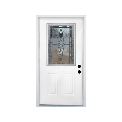 Lirago 36 X 80 Inches Fiberglass Entry Door,6-9/16 Vinyl Frame,with Brickmould,Left Hand Inswing Door,2-Panel Fiberglass Entrance Door