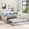 NicBex Wood Full Size Daybed with Storage Shelves,USB Ports,LED and Trundle for Bedroom,Living Room,Apartment - 2 of 4