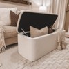 Sadie 47" Boucle Look Rectangle Upholstered Flip Top Storage Benches-Maison Boucle - 3 of 4