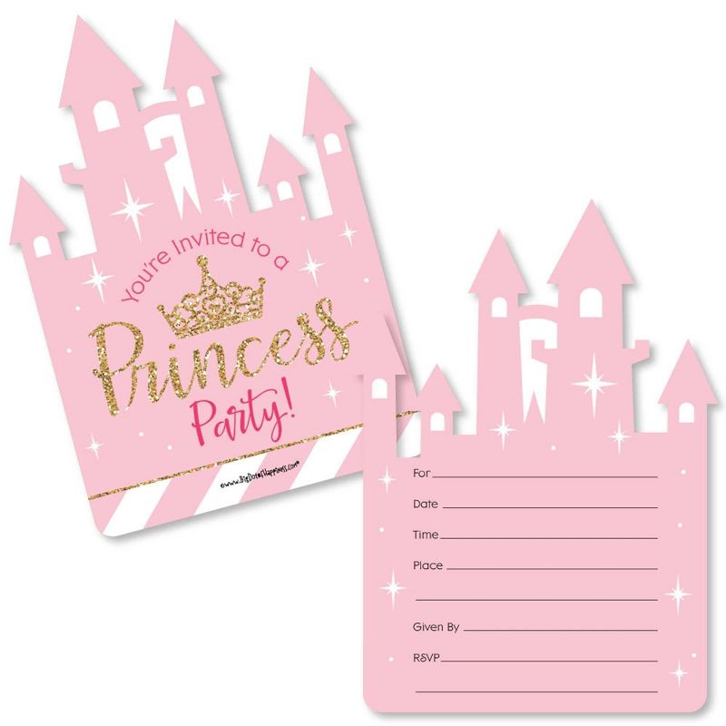 Big Dot of Happiness Little Princess Crown - Shaped Fill-in Invitations - Baby Shower or Birthday Party Invitation Cards with Envelopes - Set of 12, 1 of 7