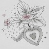 Rerun Island Women's Strawberries Gradient Outline Slice Short Sleeve Graphic Cotton Cropped Loose T-shirt - Bright White S - 2 of 4