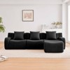 Aukfa Modular Teddy Fabric Sofa,Convertible Modular Sectional Sofa Set , 3-Seats with 1/2/3 Ottoman Soft Boneless Design for Living Room - 3 of 4