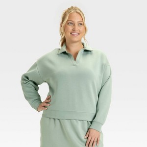 Women's Airy Sleek Polo Sweatshirt - All In Motion™ - 1 of 3