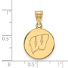 Black Bow Jewelry 10k Yellow Gold Wisconsin Badgers NCAA Medium Pendant - 2 of 3