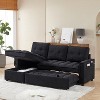 TiramisuBest 78.75" Black Reclining L-Shaped Sofa with Pull-Out Bed, USB & Type-C Ports, Reclining Storage & Side Organizer Pocket for Living Room - 4 of 4