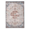 Vintage Distressed Rug Bohemian Floral Medallion Area Rug, Non-Slip Low Pile, Red/Beige - 2 of 4