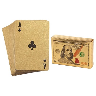 CESDes 2 Decks of Gold Foil Playing Cards for Double The Fun and Card Tricks Too