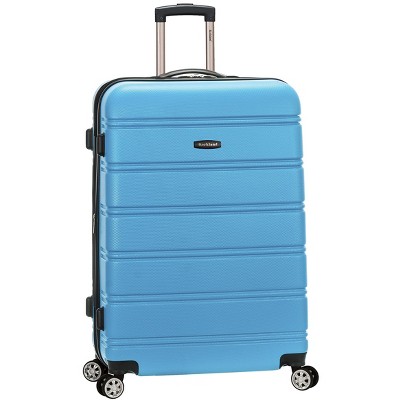 Rockland Melbourne Hardside Expandable Luggage with Spinner Wheels Turquoise Checked Large 28"
