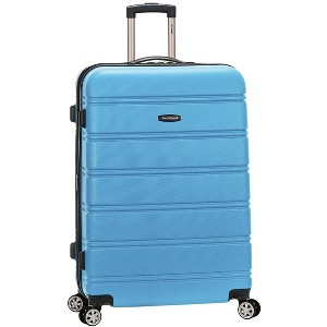 Rockland Melbourne Hardside Expandable Luggage with Spinner Wheels Turquoise Checked Large 28" - 1 of 4