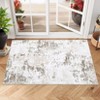 Modern Washable Area Rug - Neutral Abstract Design, Non-Slip Backing, Stain-Resistant Low Pile for Living Room, Bedroom & Office - 3 of 4