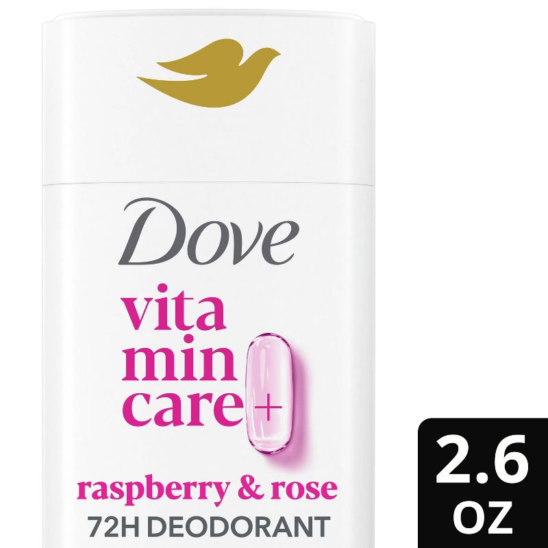 Dove Beauty VitaminCare+ Aluminum Free Raspberry &#38; Rose Deodorant Stick for Women - 2.6oz, 1 of 8