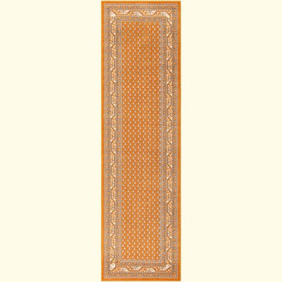 Vibrant Orange Synthetic Easy-Care Indoor Runner Rug