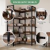 COUCHETA 65.4 Inch 5-Tier Convertible Corner Bookshelf, L-Shaped Storage Shelf with Retro Industrial Style - 4 of 4