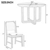 5-Piece Retro Dining Set, Round Table Top with Radial Wood Grain Design and 4 Upholstered Chairs 4S - ModernLuxe - 4 of 4