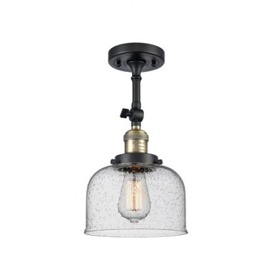 Bell - 1 Light Semi-Flush Mount In Industrial Style-14 Inches Tall and 8 Inches Wide