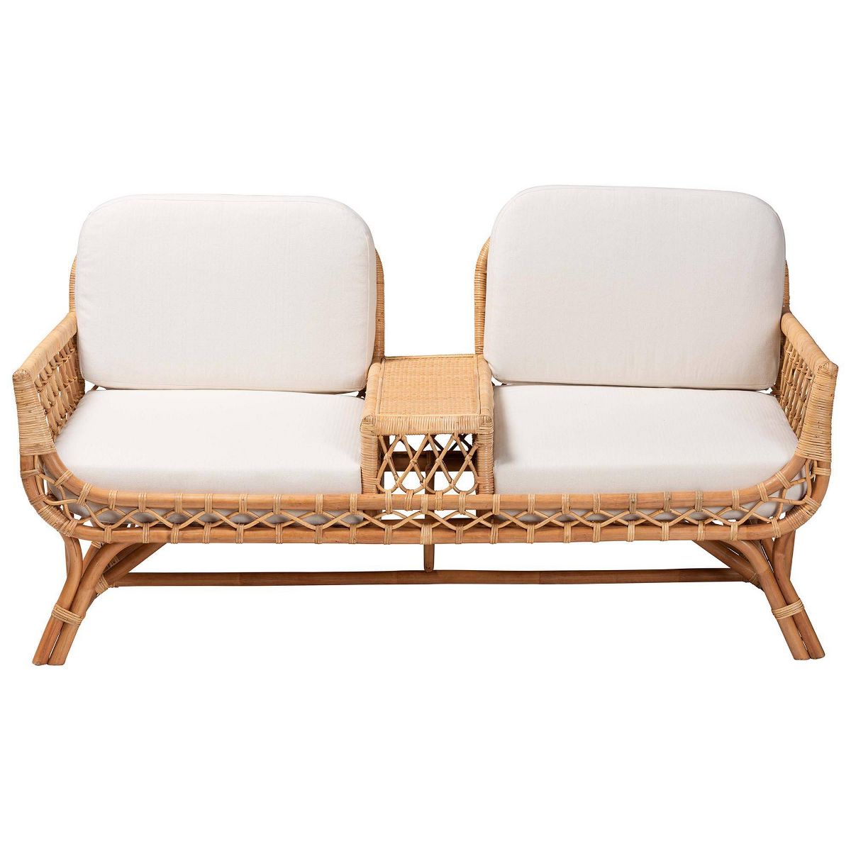 bali & pari Pakis Rattan Tete-a-Tete Sofa Natural Rattan - thumbnail 8