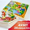 QUOKKA 24-48 pcs Wooden Puzzle Set - 4x Jigsaw Puzzle for Kids 4 5 6 Year Old - 3 of 4