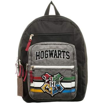 Harry Potter Backpack Hogwarts House Crest Collegiate School Bag NEW Black