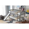 Okak Bunk Bed Twin Over Twin with Convertible Slide and Stairs Solid Pine Wood Loft Bunk Bed for Kids, Girls, Boys Easy Assemble, Gray - 3 of 4
