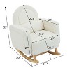 Kumasinova Modern Plush Teddy Accent Rocking Chair with Rubberwood Frame,Ultimate Comfort,Cream White Rocking Armchair for Living Room,300lbs Max - 3 of 4
