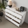 SKONYON Dresser with 6 Drawers Large Wooden Dresser Horizontal Storage Organizer for Bedroom - 4 of 4