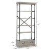 Rustic - Style Bookshelf with Drawers,81.29" Tall, 5 - Tier Vintage Bookcase, Metal - Frame Shelf - 2 of 4