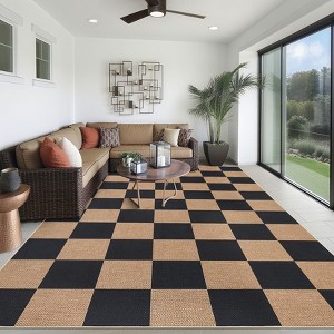 Modern Easy Jute Rug Washable Rug with Non Slip TPR Backing - 1 of 4