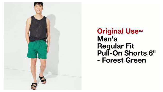 Men's Regular Fit Pull-On Shorts 6" - Original Use™ Forest Green, 2 of 8, play video
