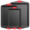 NutriChef Kitchen Oven Non Stick Gray Coating Carbon Steel 3 Piece Cookie Sheets Bakeware Set with 8 Piece Pizza Loaf Pan Set - 2 of 4