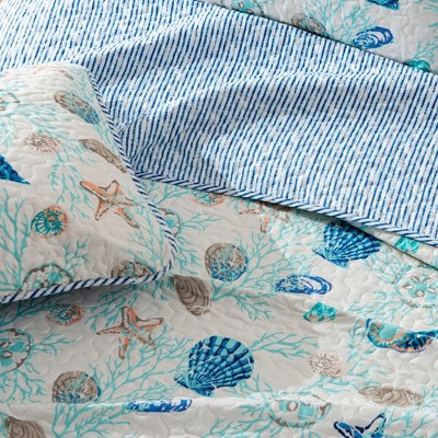Coral Bliss Full/Queen Reversible Microfiber Quilt Set