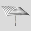 10' x 6' Rectangular Cabana Stripe Patio Umbrella - Light Wood Pole - Threshold™ - image 2 of 3