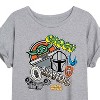 Women's - Star Wars - The Mandalorian Mando Grogu Stickers Oversized Graphic T-Shirt - 2 of 4
